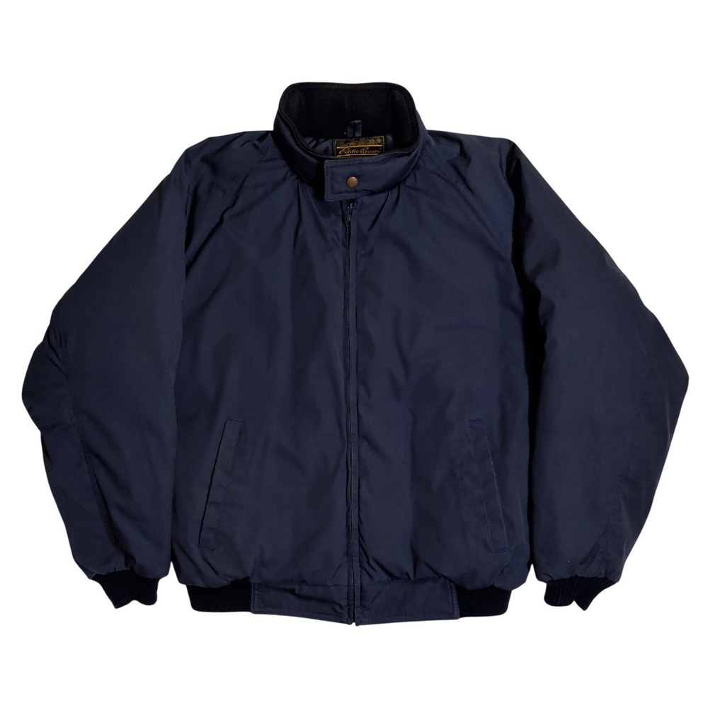 Vintage Eddie Bauer Down Puffer Jacket Mens Size L Blue Bomber Gorpcore 80s